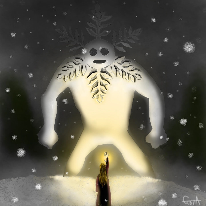 Snow Devil　summons  雪の魔人を召喚した　タケさん、哀愁感じてもらえましたか？(*´∀｀)　無理だな（笑） #wintercreature #sonysketch #fridayswithsketch #100PercentSketch