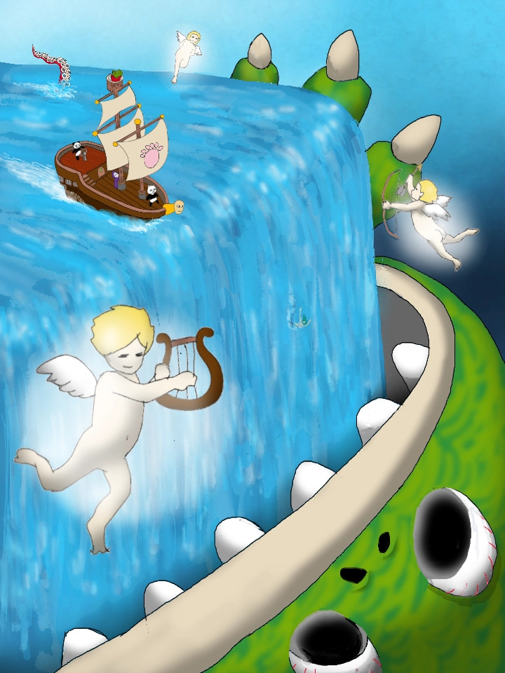 Is this the end of the world? Is this not the same meaning?😀　これじゃない作品の極みの上、ベタですが…面白いかなと パイレーツ・オブ・パンダ（笑） #endoftheworld #sonysketch #fridayswithsketch