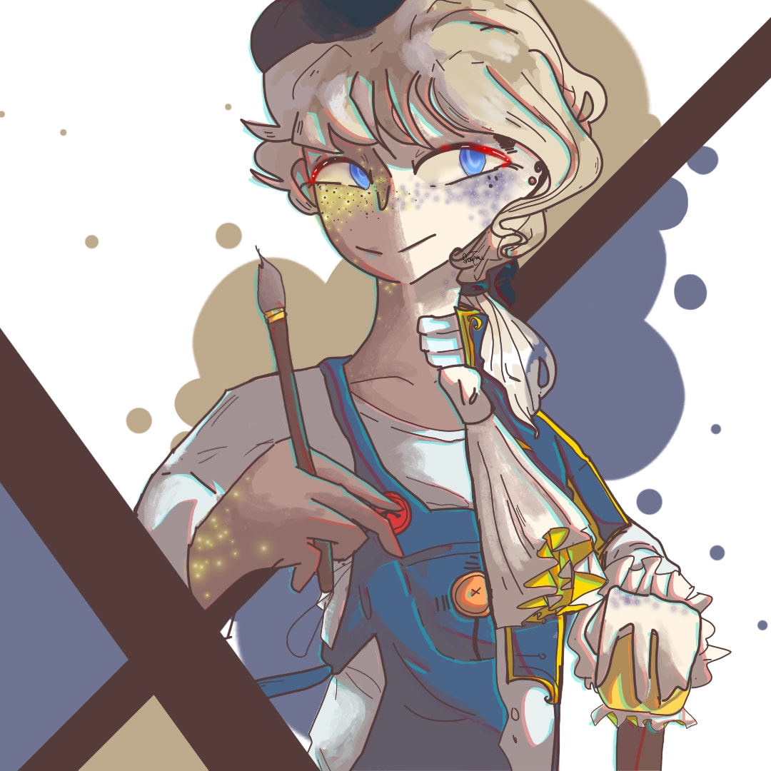 Here's the same thing but with a different background^^ Koohi, my dearest friend, helped me with the background idea! #pastlife #fridayswithsketch #madeinsketch