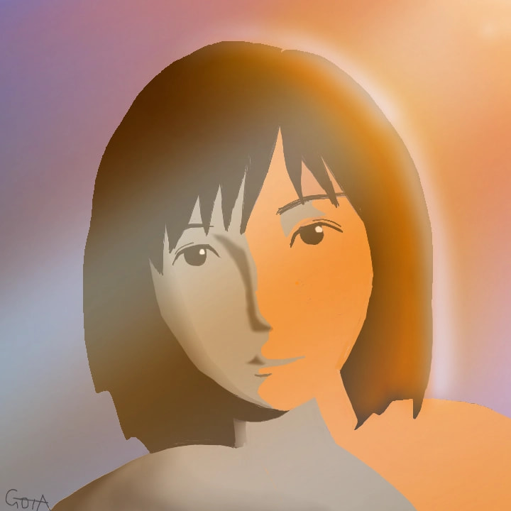 In the sunshine at sunset. What did you try to say ...斜陽の中で君は何を言おうとしたのか…　なんとかでけた！こんなんどうすか〜？ #linelesschallenge　#sonysketch 　#fridayswithsketch #sketch　 #girl 　#100PercentSketch