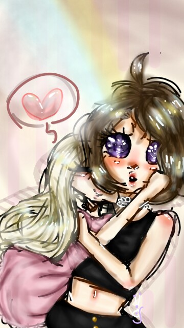 Their best #Friends but their also lovers. Good morn'in! I've missed so much #Yuri #OC #Inktober2016😂😉