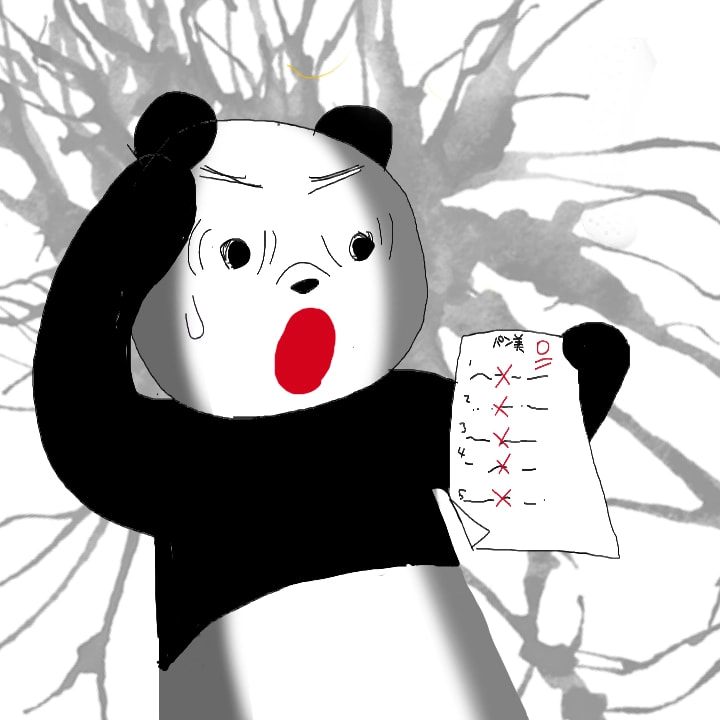 Oh no！  今日のパン美ちゃん　衝撃を受けるパンダ　もうなんだかなぁ…(´Д｀)ﾊｧ…明日で終りだ！ #Jolt #inktober2018 #sonysketch #パン美