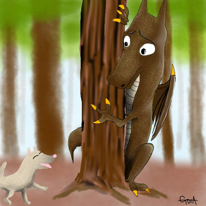 Young Dragon's weak point.   I'm weak in dog. 　僕は犬には弱いんだよ なんとか描けた　明日からはマジ絵は無理かなぁ（笑）パン美ちゃんにかけよう！（笑） #weak #sonysketch #Inktober #inktober2018