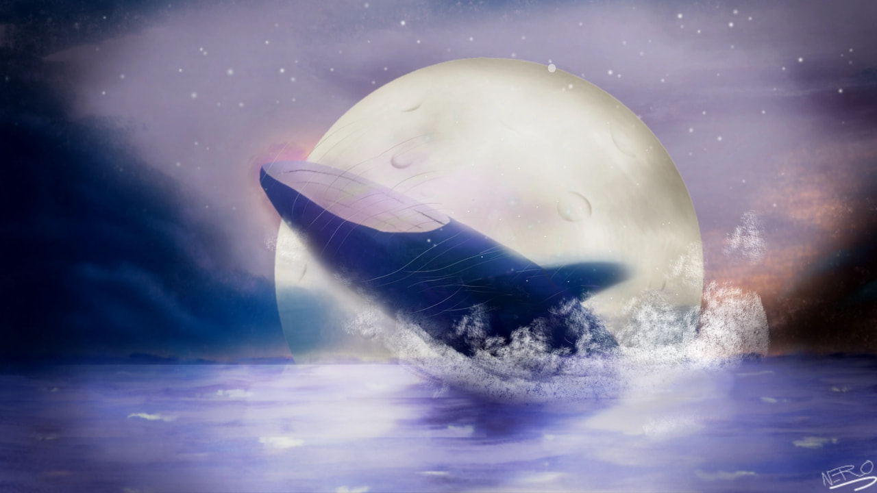 Whale - it's not good but...idk // Made with Sketch app and Pixlr// #whale #Inktober2018 #inktober #sonysketch