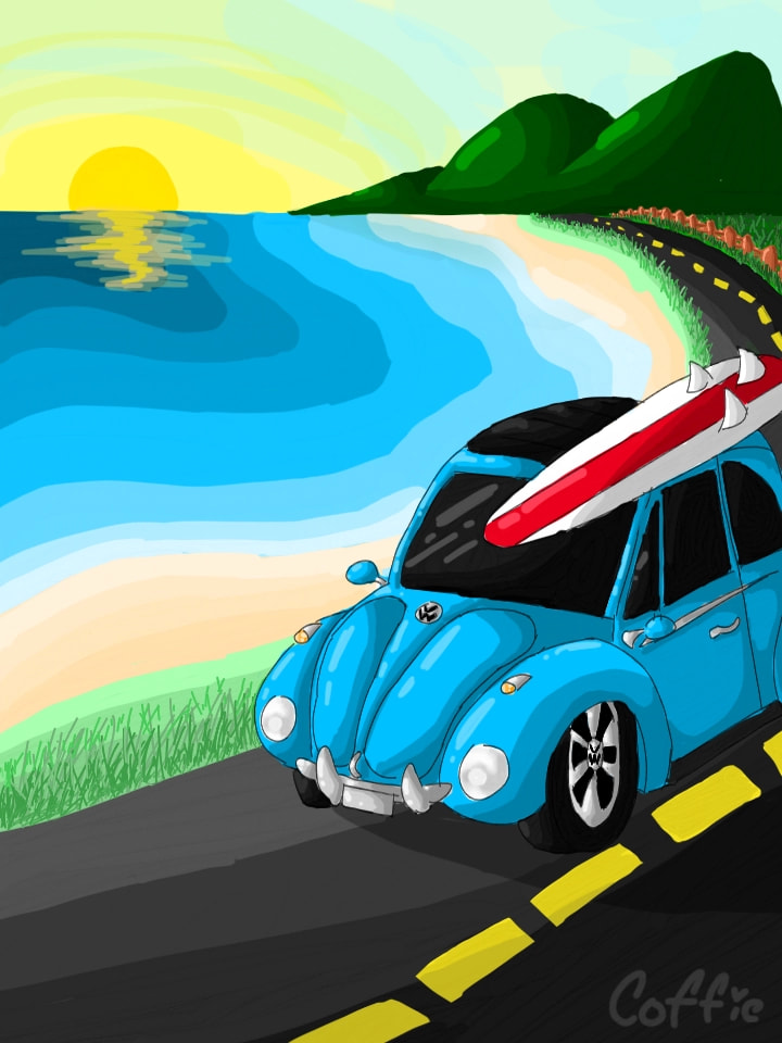 🏖❤️ ‪@sonysketch‬ #travelchallenge #fridayswithsketch #volkswagen #beach