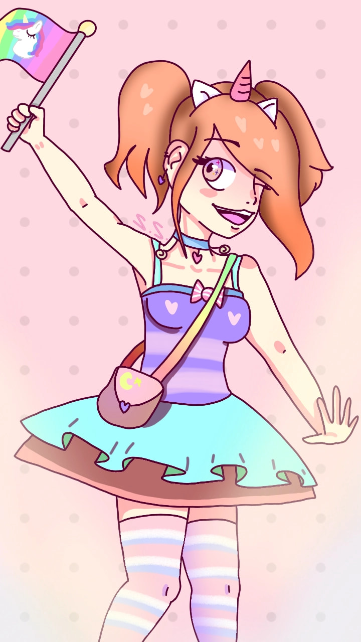 So...my challenge is to costumize your OC (or you in real life) as an pastel candy unicorn,like in example. Hope you like it! #mychallenge #SegaSaturn #PastelCandyUnicornChallenge edit: omg thanks sketch! This is my third feature