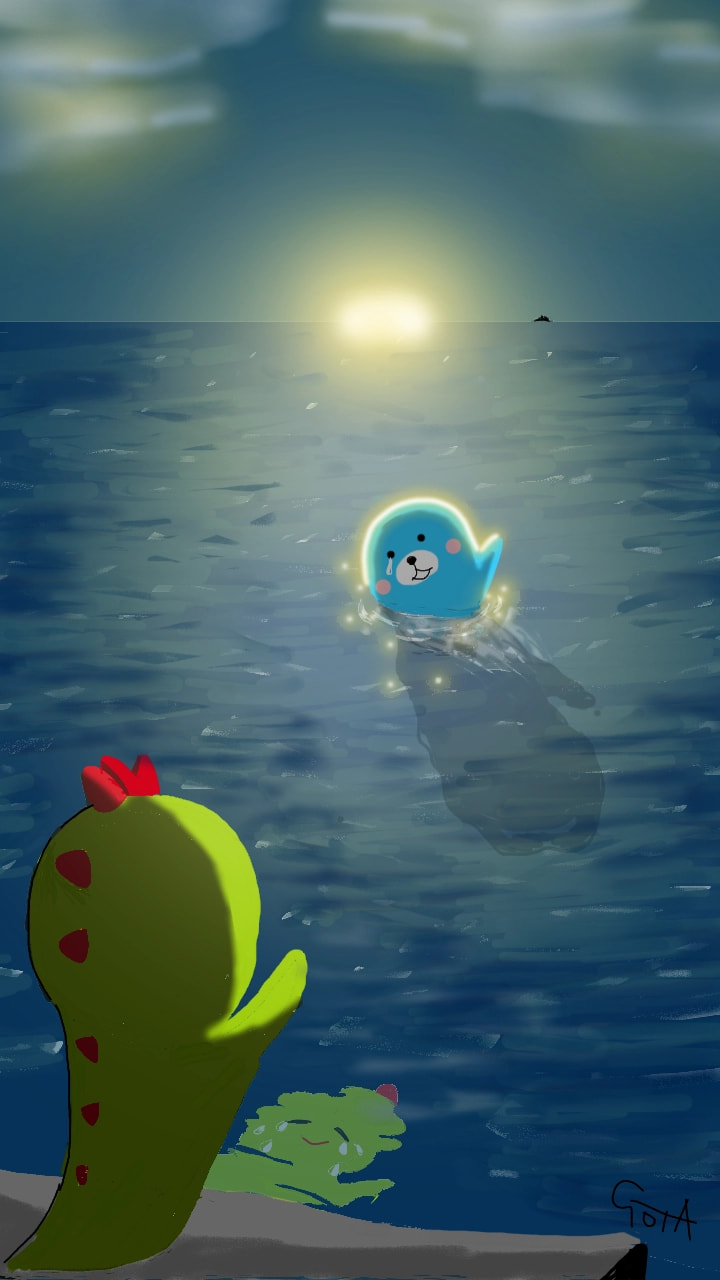 Let's play again.‪@nokipichi‬  She draws a lot of my characters. I will present a picture of the morning sun and her character to a very wonderful girl. The morning glow was drawn for the first time. #mygift #sonysketch