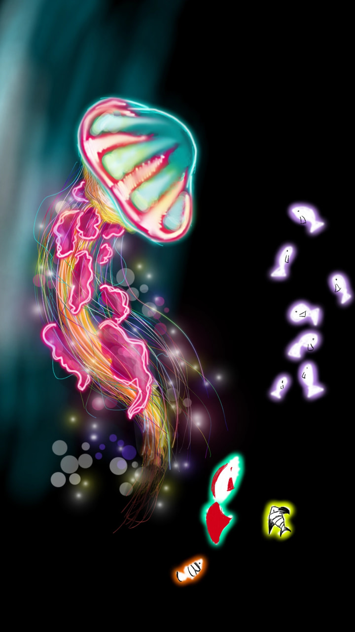 #glowpenchallenge  🐟🐠🐡🦑  HAPPY NEW YEAR EVERYONE 2018!!🎆🎉 and thank you ‪@sonysketch‬ 2 000+ likes?! Are you kidding me?😱😄 omg that's so awesome!! <3 <3 Thank you loves ,'3