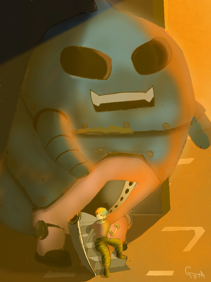 ひつこくオットーとスケッチチャン！て、描きたい背景がどうしても描けず急きょ変更したらどんどんおかしくなって夕陽でごまかすというね…(´Д｀)ﾊｧ…あきらめて投稿… #sonysketch #otto #sketchchan #SaveSonySketch #SaveSketch #myart #100PercentSketch