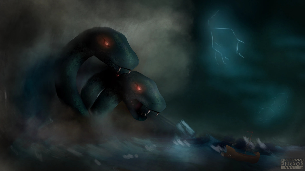 Hydra - (Well, Hydra lives not in the water...but who cares '\[^-^]/' )  //  Made via Sketch app  #MyMythology #fridayswithsketch
