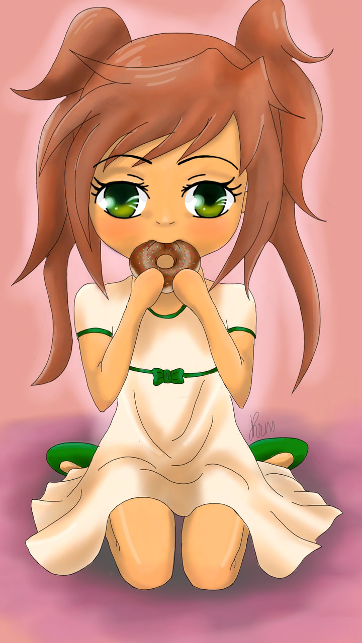 Yumumum... #myfavoritefood #fridayswithsketch #dounut #chibi #anime #girl #eating #child #pink #green #chocolate #sonysketch