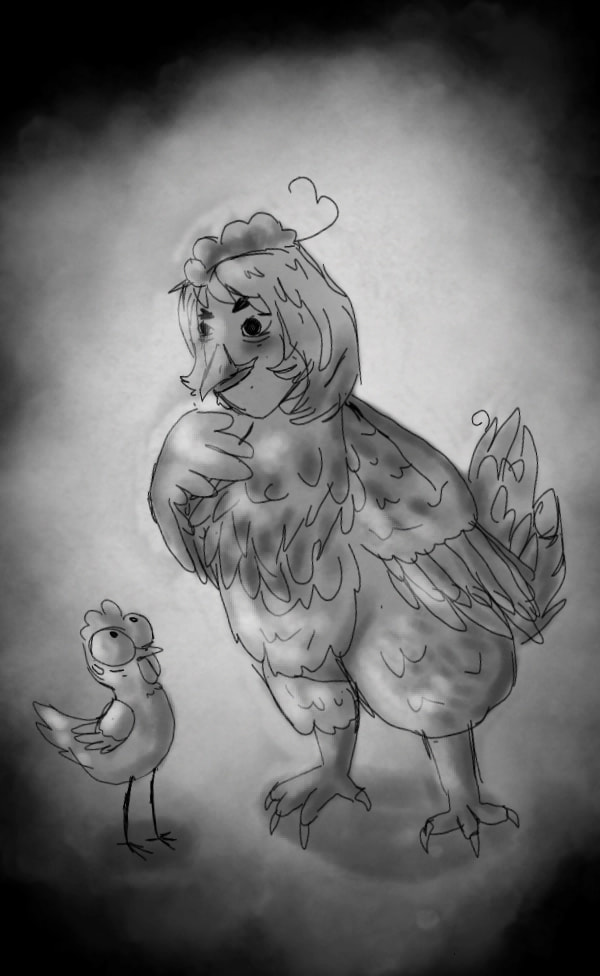 I think I made a mistake .... day 5 : chicken #inktober2018