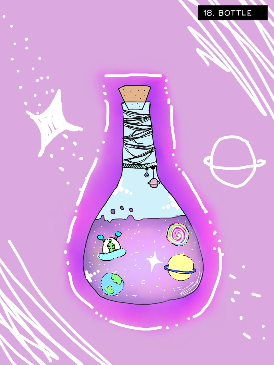 #inktober #bottle #space #cool